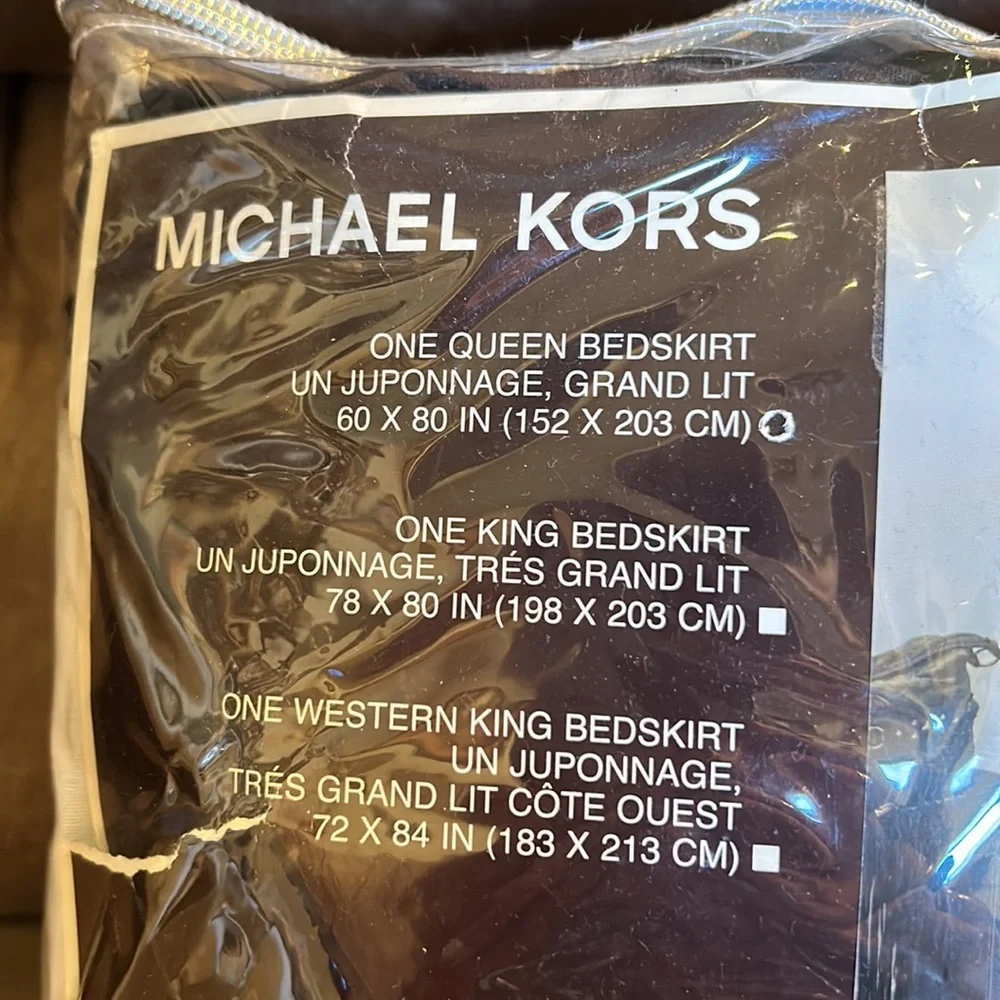 Michael Kors queen bed skirt. Chocolate brown micro fiber fabric.